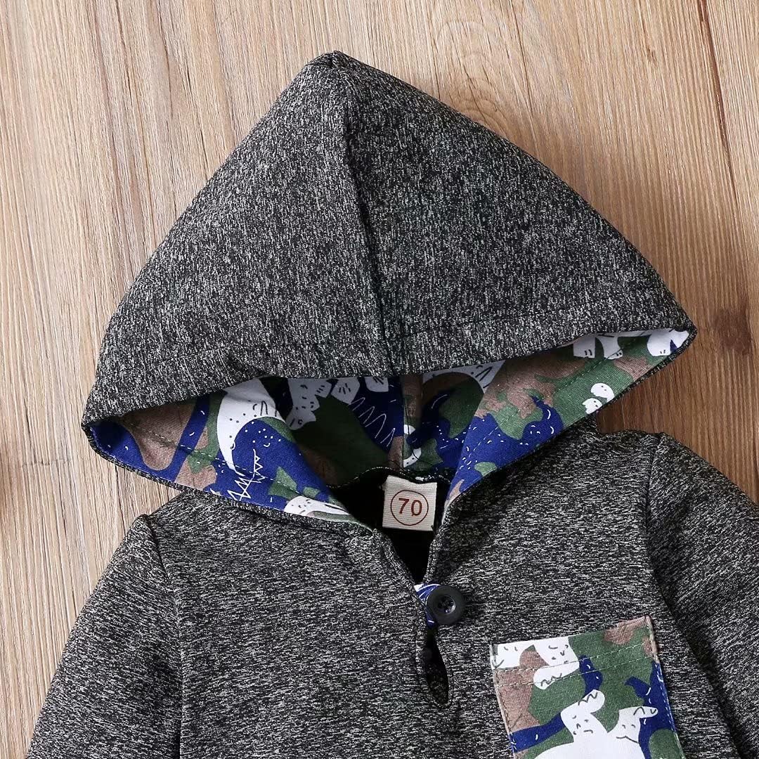 Tepuce FallWinter Toddler 2-Piece Set Plaid Pocket Hoodie Pants