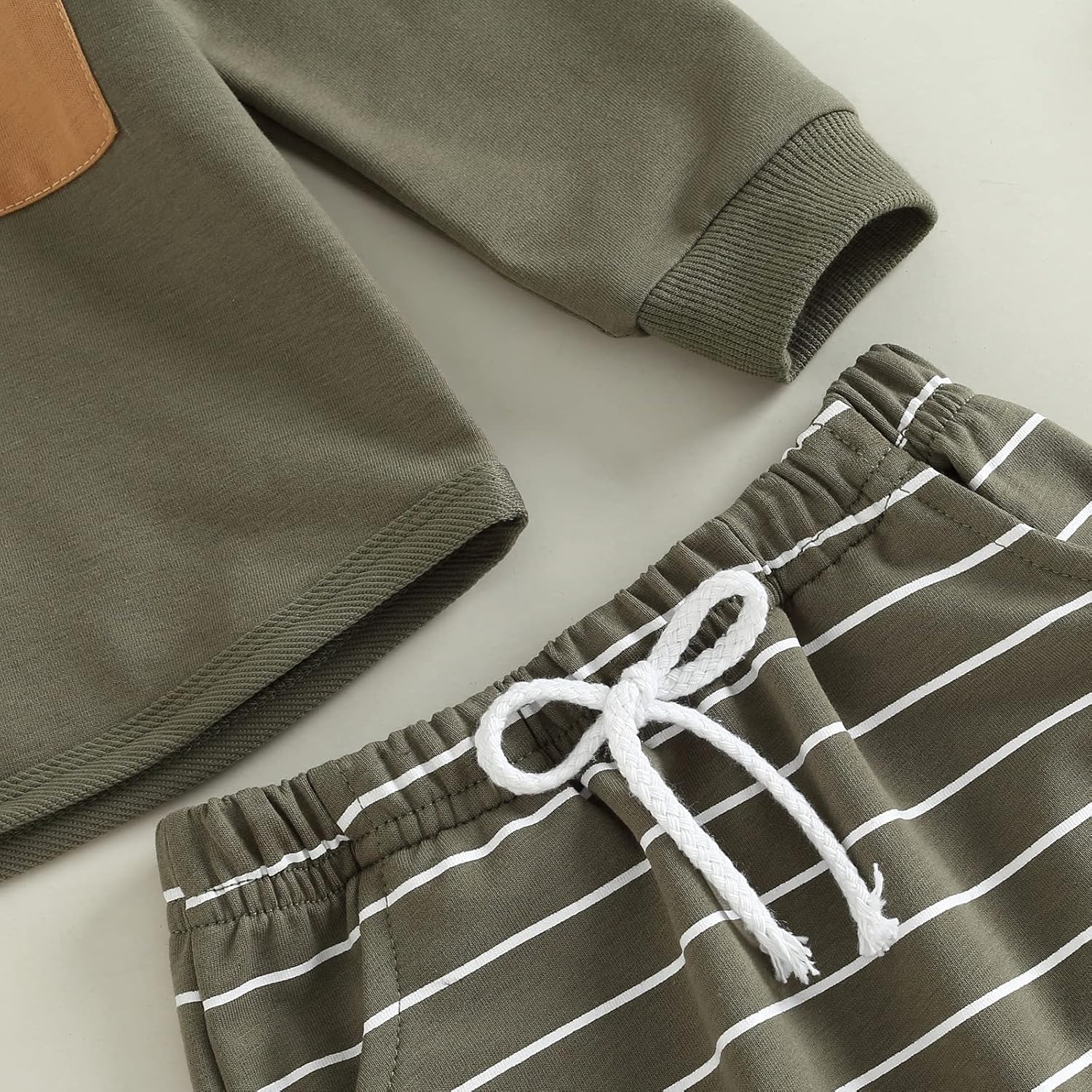 Karesoull toddler boys patchwork sweatshirt Pants Set