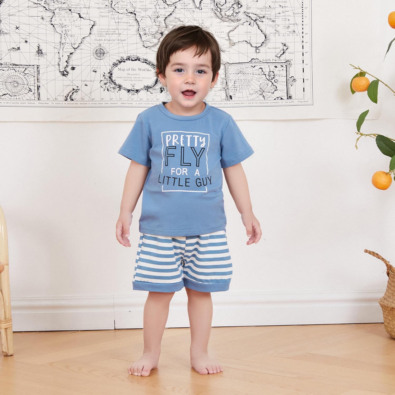 Engofs Toddler Boys Summer T-Shirts and Shorts Tractor Print Set