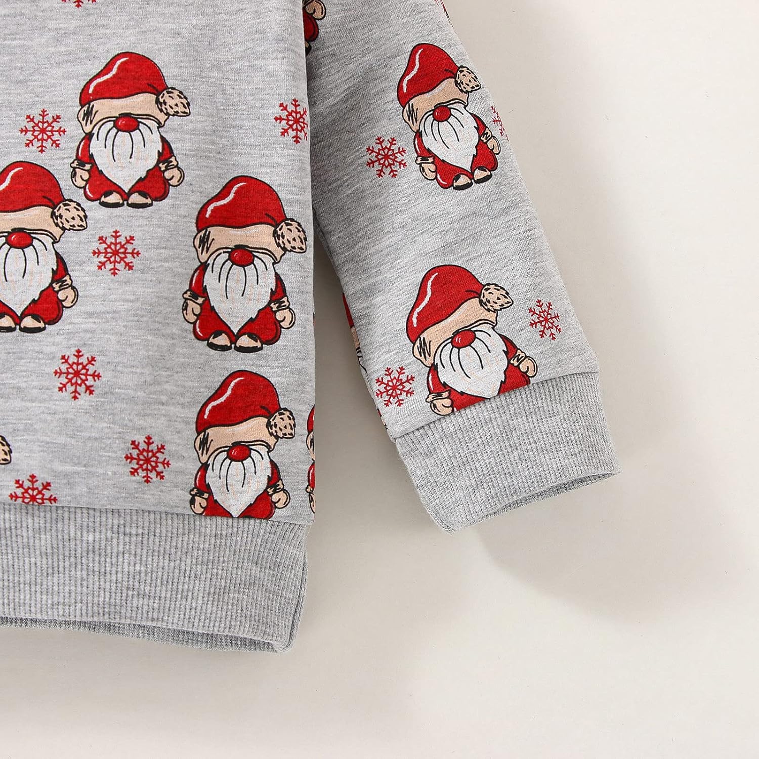 Newborn Baby Christmas Outfit Set Santa Print Cotton Blouse Pants Pullover