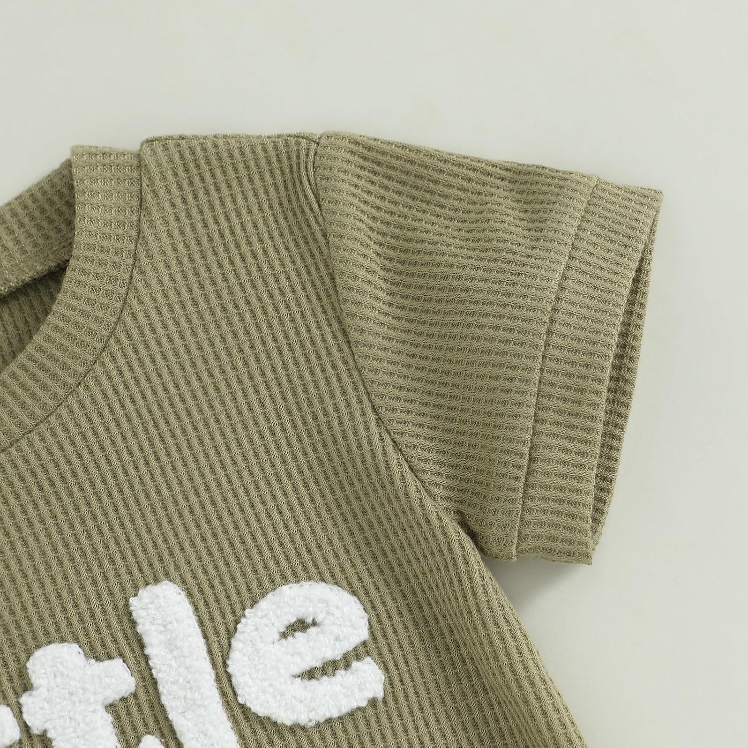 MERSARIPHY Newborn Boy Summer Waffle Knit Romper Set