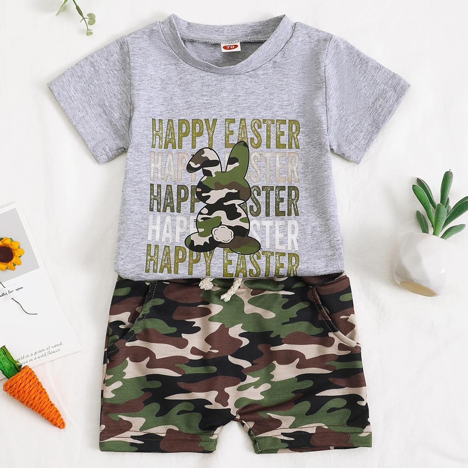 Easter Camouflage Outfit for Boys 3-24 Months