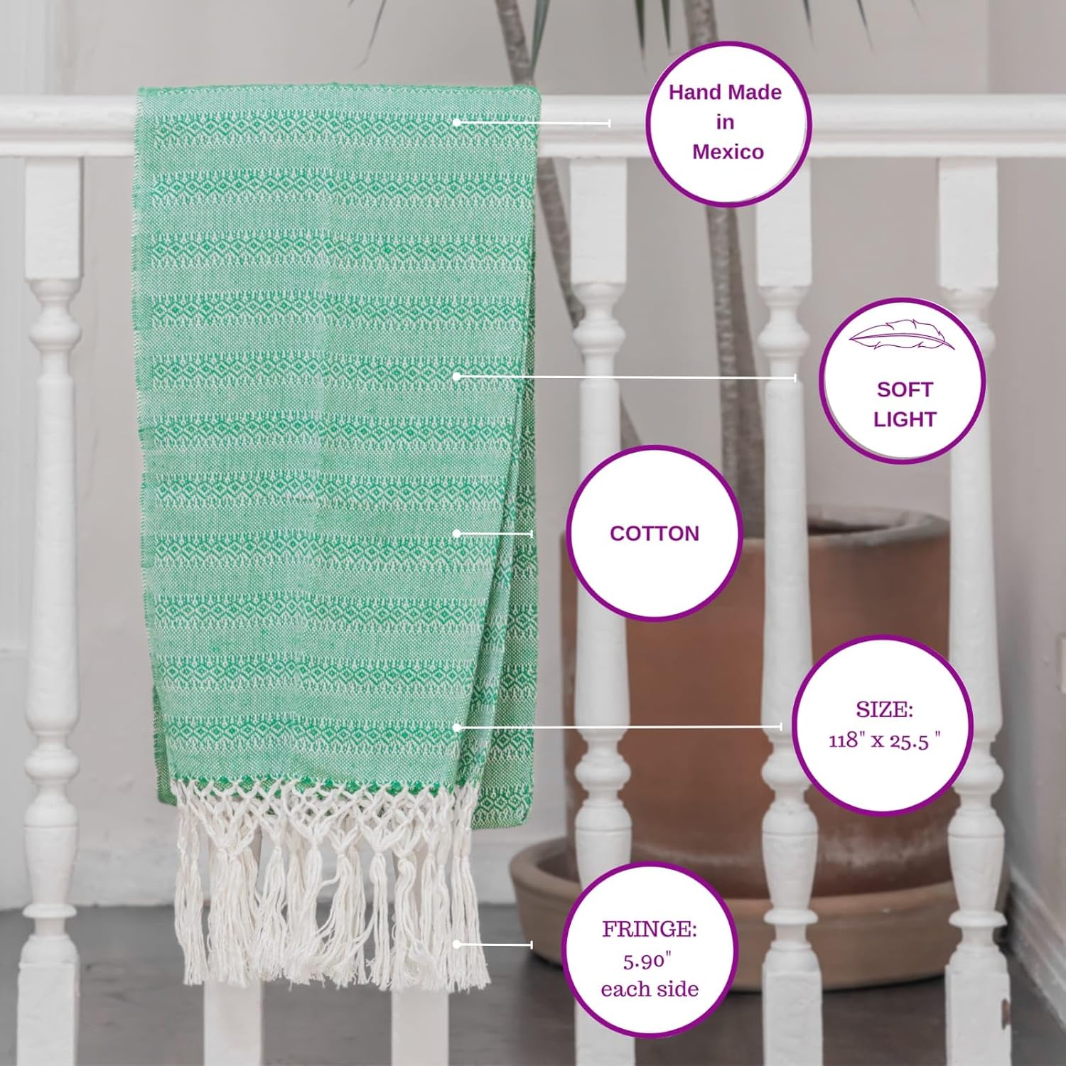Mexican Rebozo Scarf Oatmeal Baby Trapoz
