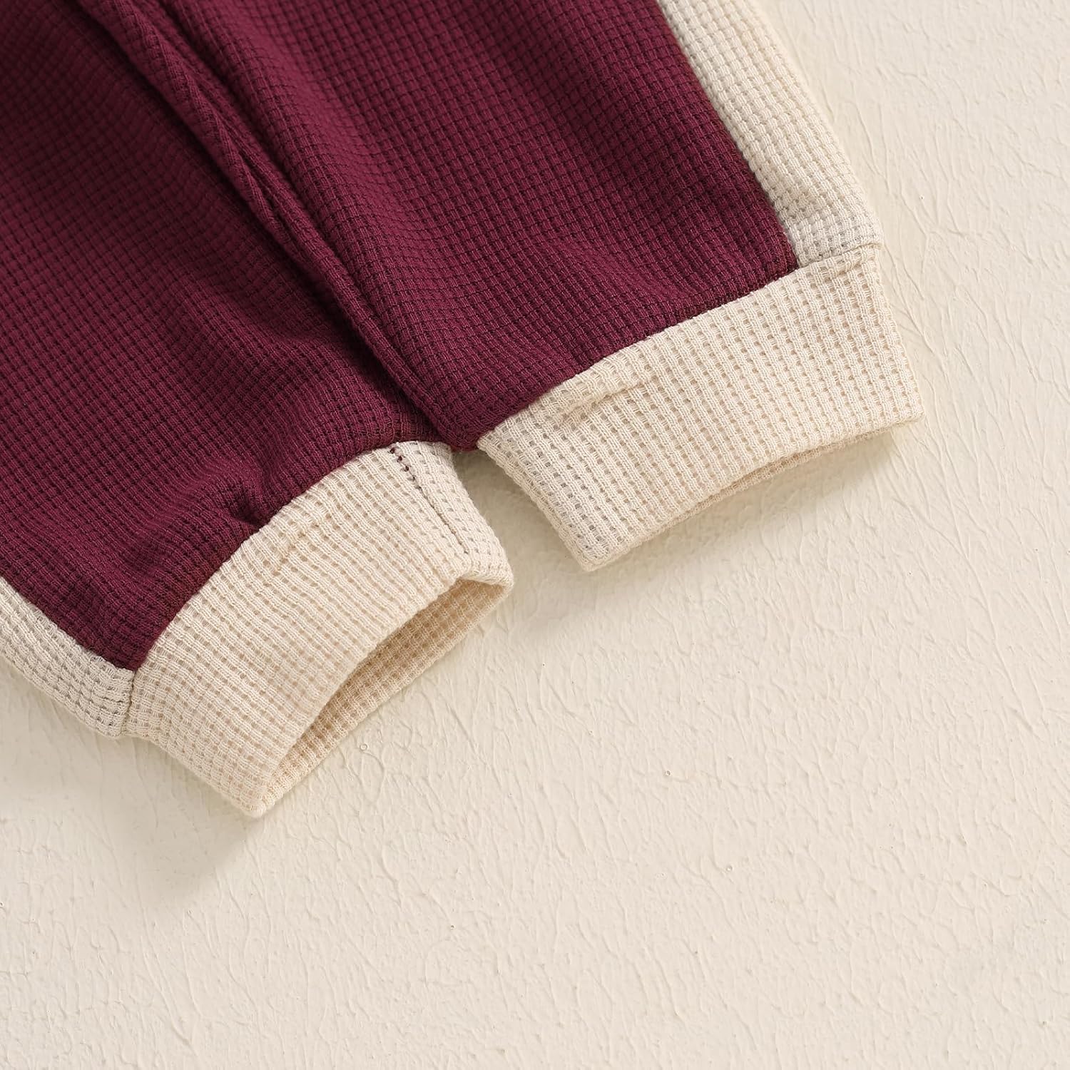 Meiweileya Toddler Essentials Waffle Knit Patchwork Polo Set
