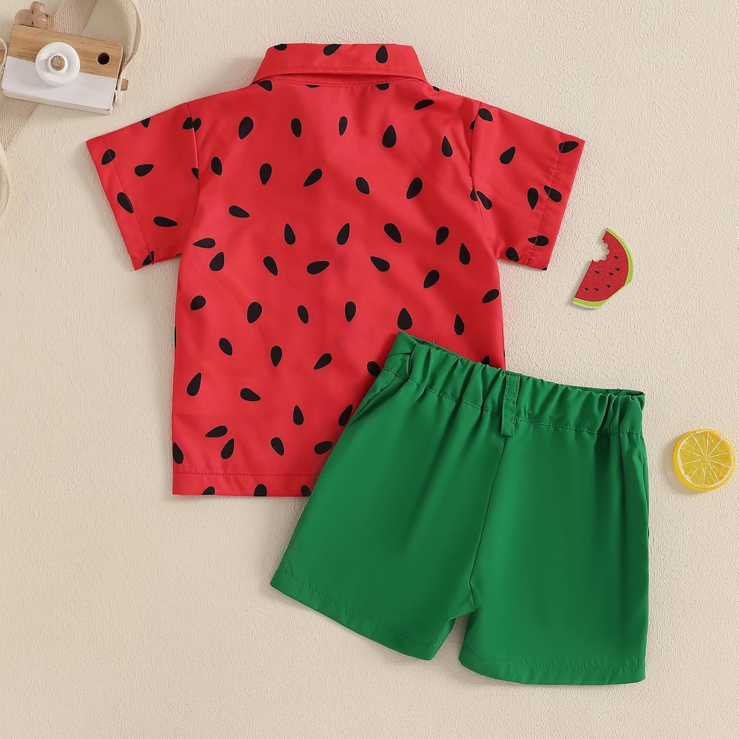 CIYCUIT Toddler Boy Summer Print Shirt Set