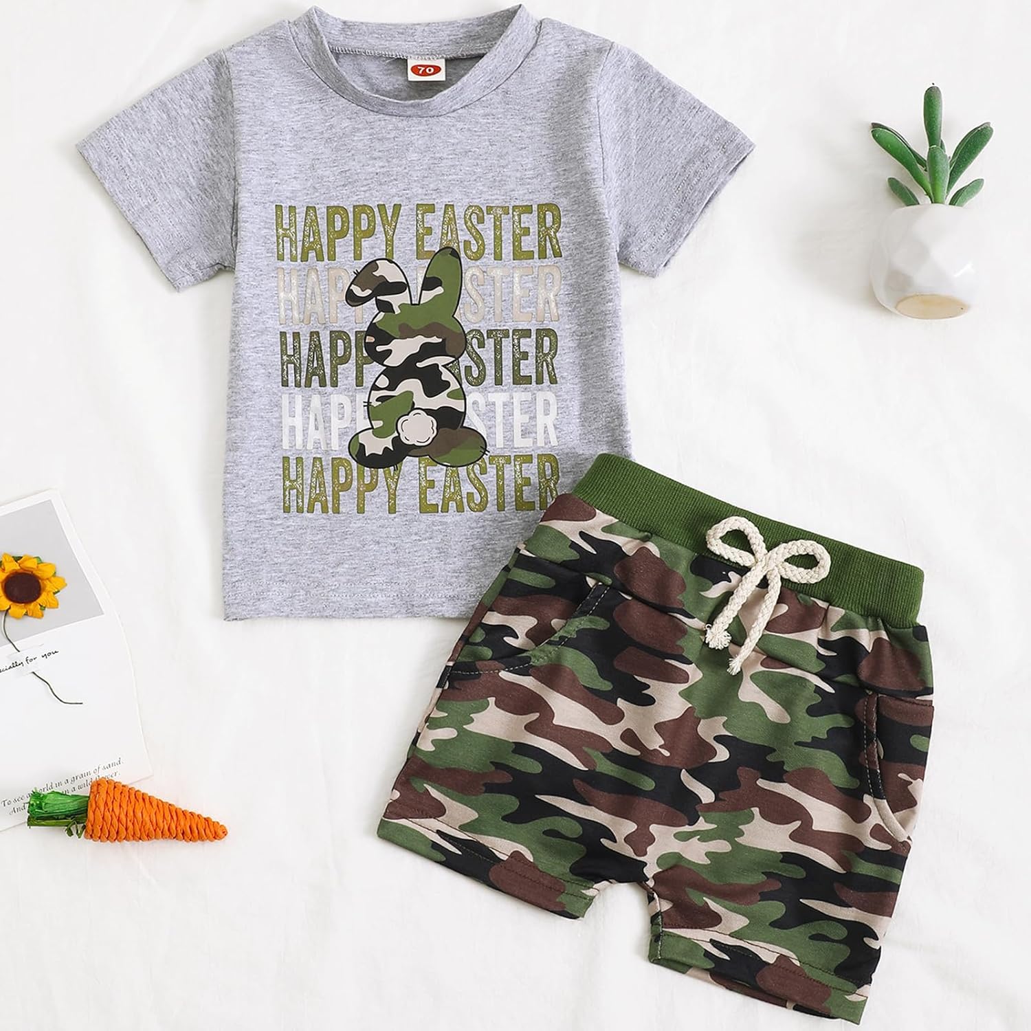 Easter Camouflage Outfit for Boys 3-24 Months