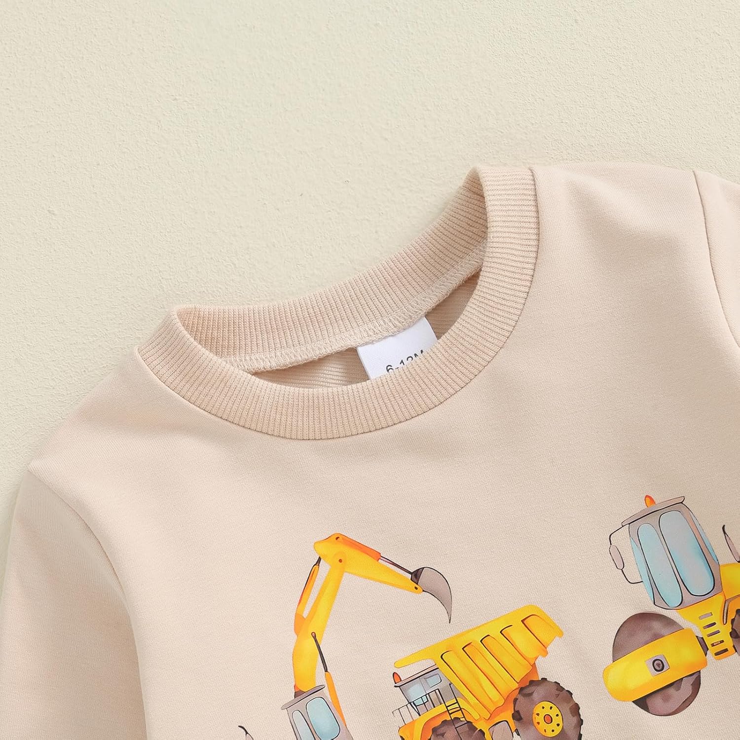 Pudcocos Excavator Construction Toddler Set Stretchy Pullover and collusion Joggers