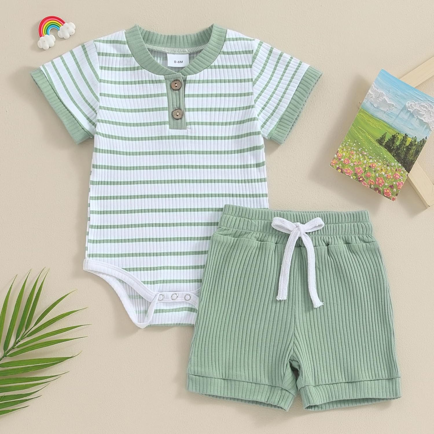 Cute Newborn ROMPER Set in Soft Cotton Boys Girls 0-18-Month