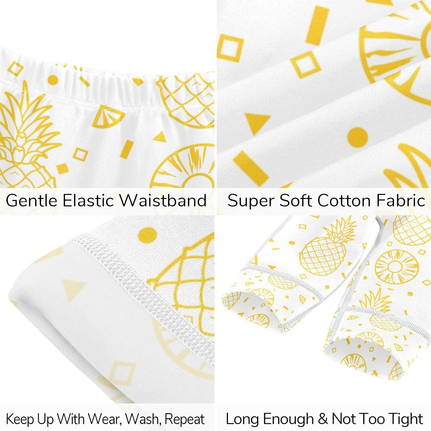 KICPOAY Baby clothing set - 0-24 months yellow fruits pineapples