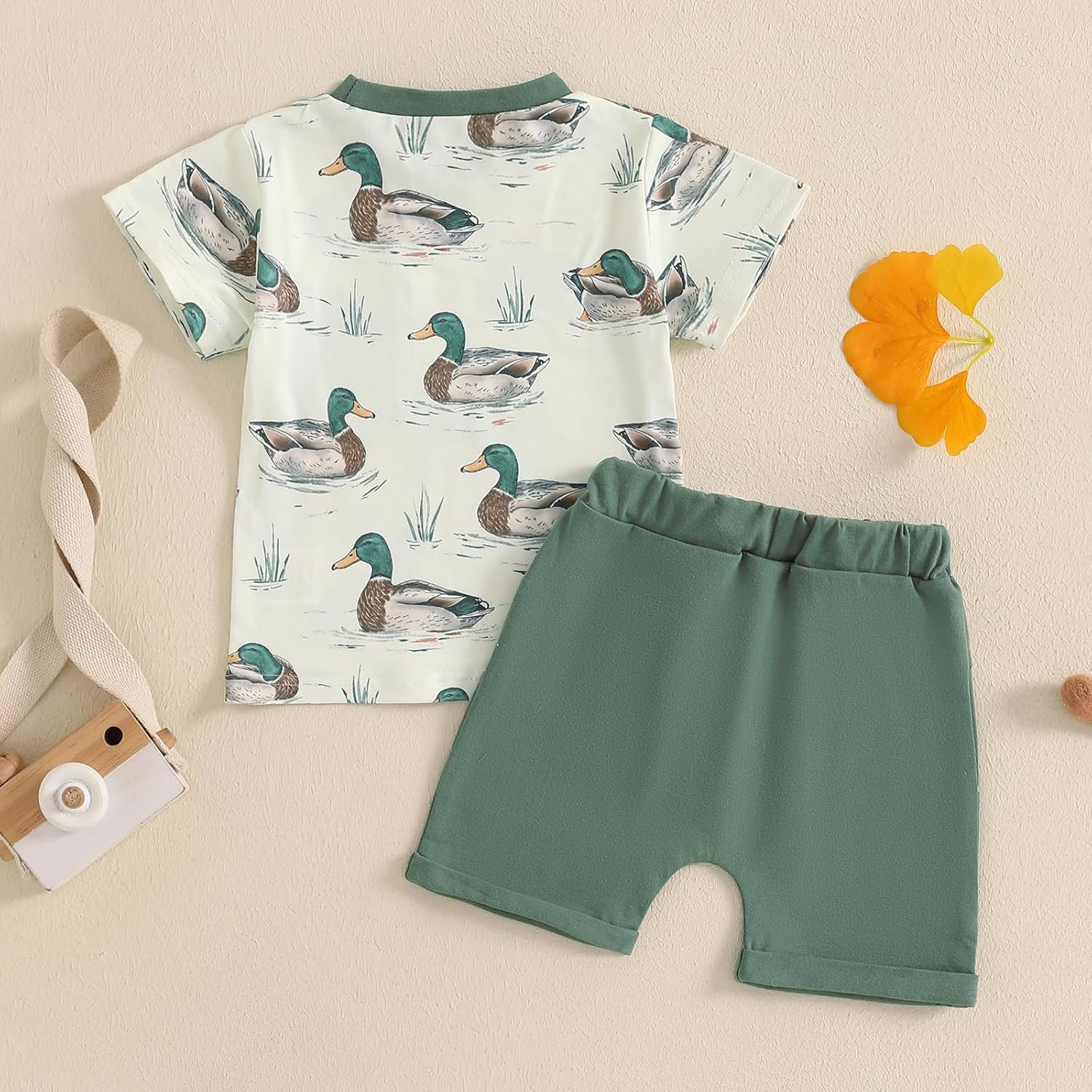 Adorable Baby Boy Summer Outfit Checkered Plaid Two in 1