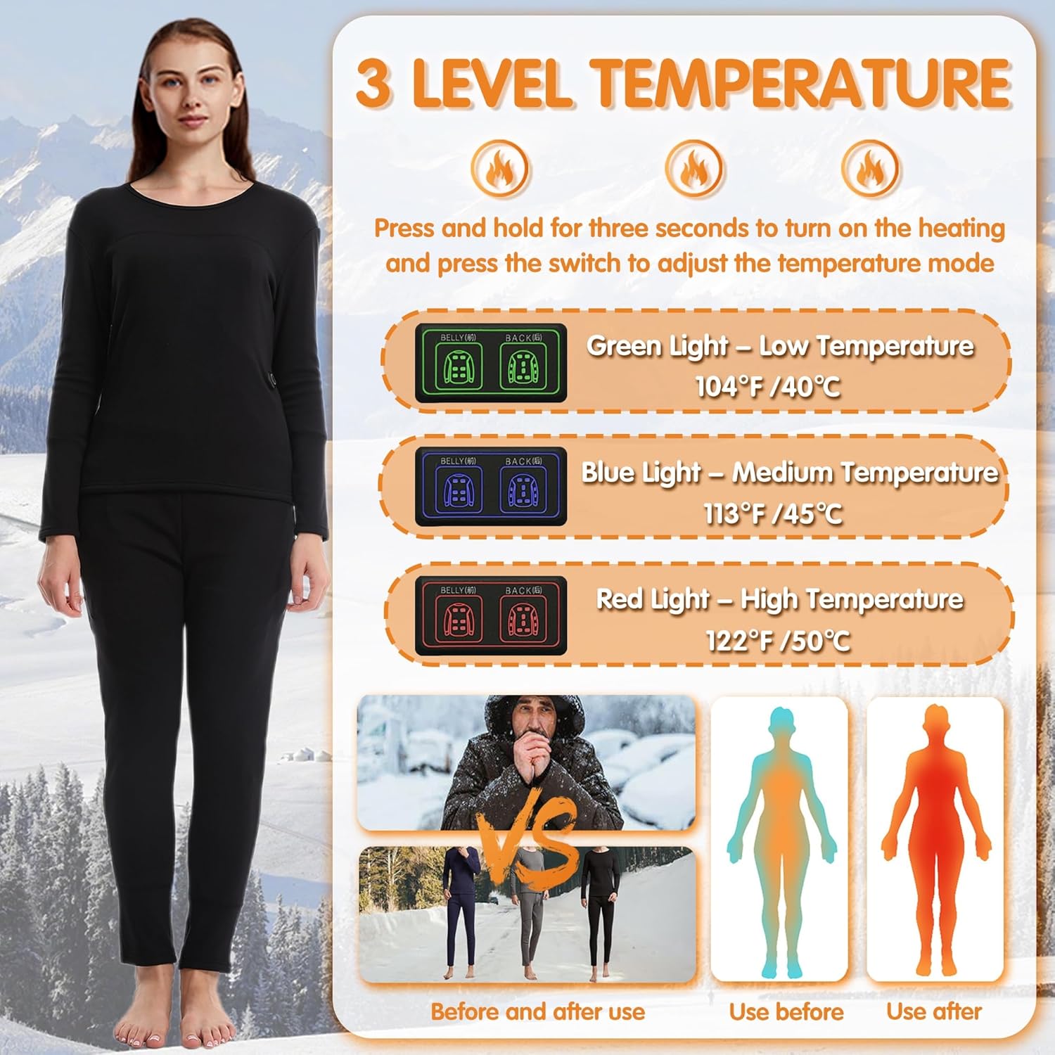 Heated Thermal Underwear for Women Complete Heating Solution for Winter Activities