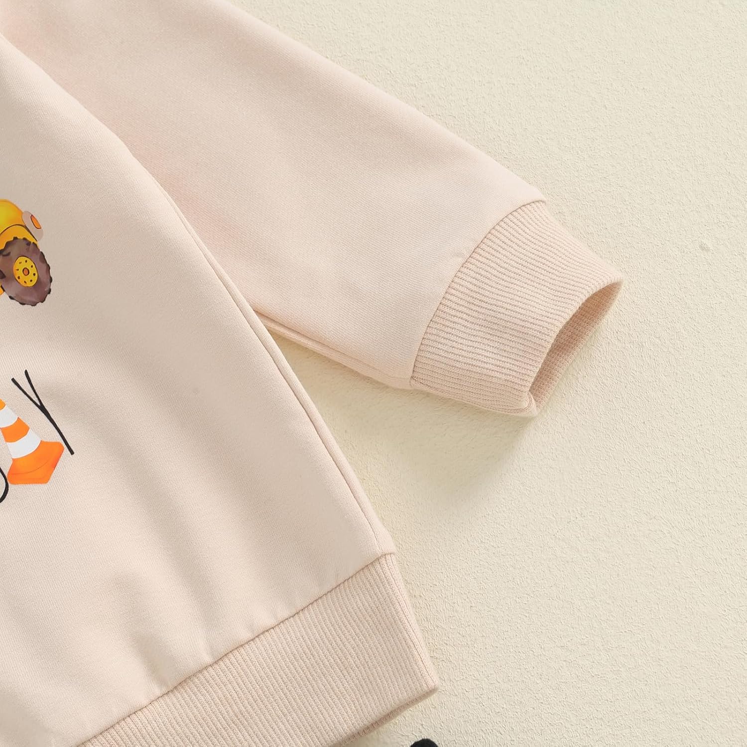 Pudcocos Excavator Construction Toddler Set Stretchy Pullover and collusion Joggers