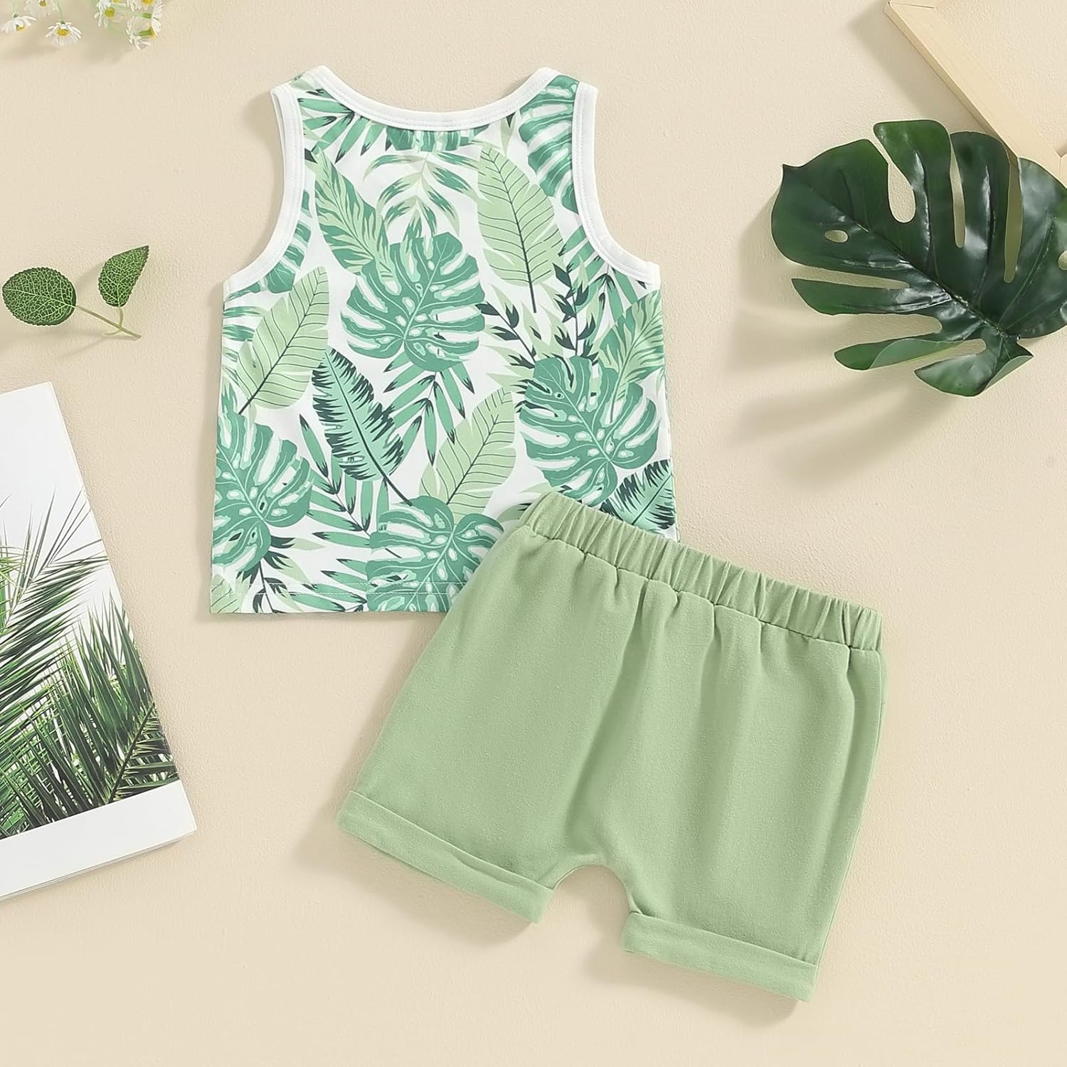 Coconut Print Baby Boy Summer Clothes Set