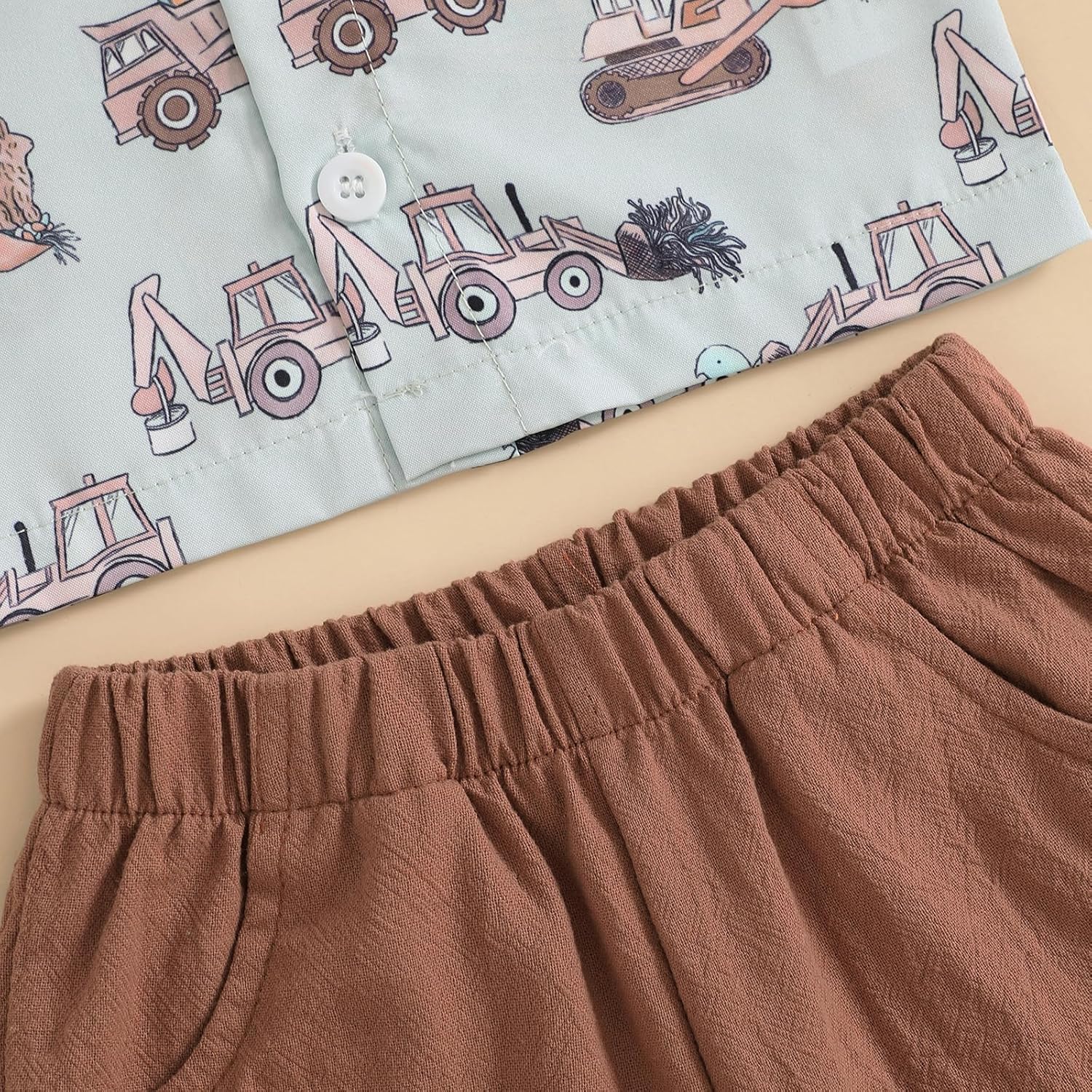 NIBBCOA Toddler Easter Set - Button-Up Shorts with Bowtie