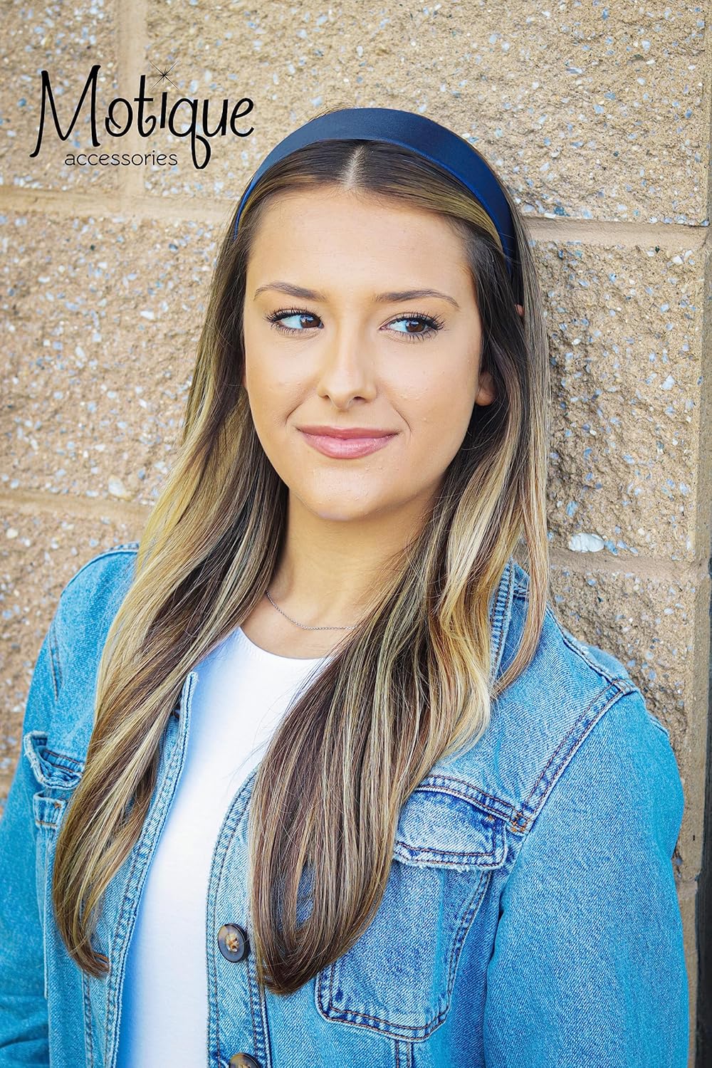 Navy Satin 2-Inch Hard Headband