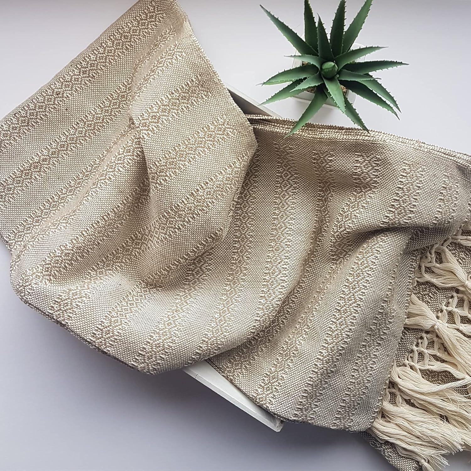 Mexican Rebozo Scarf Oatmeal Baby Trapoz
