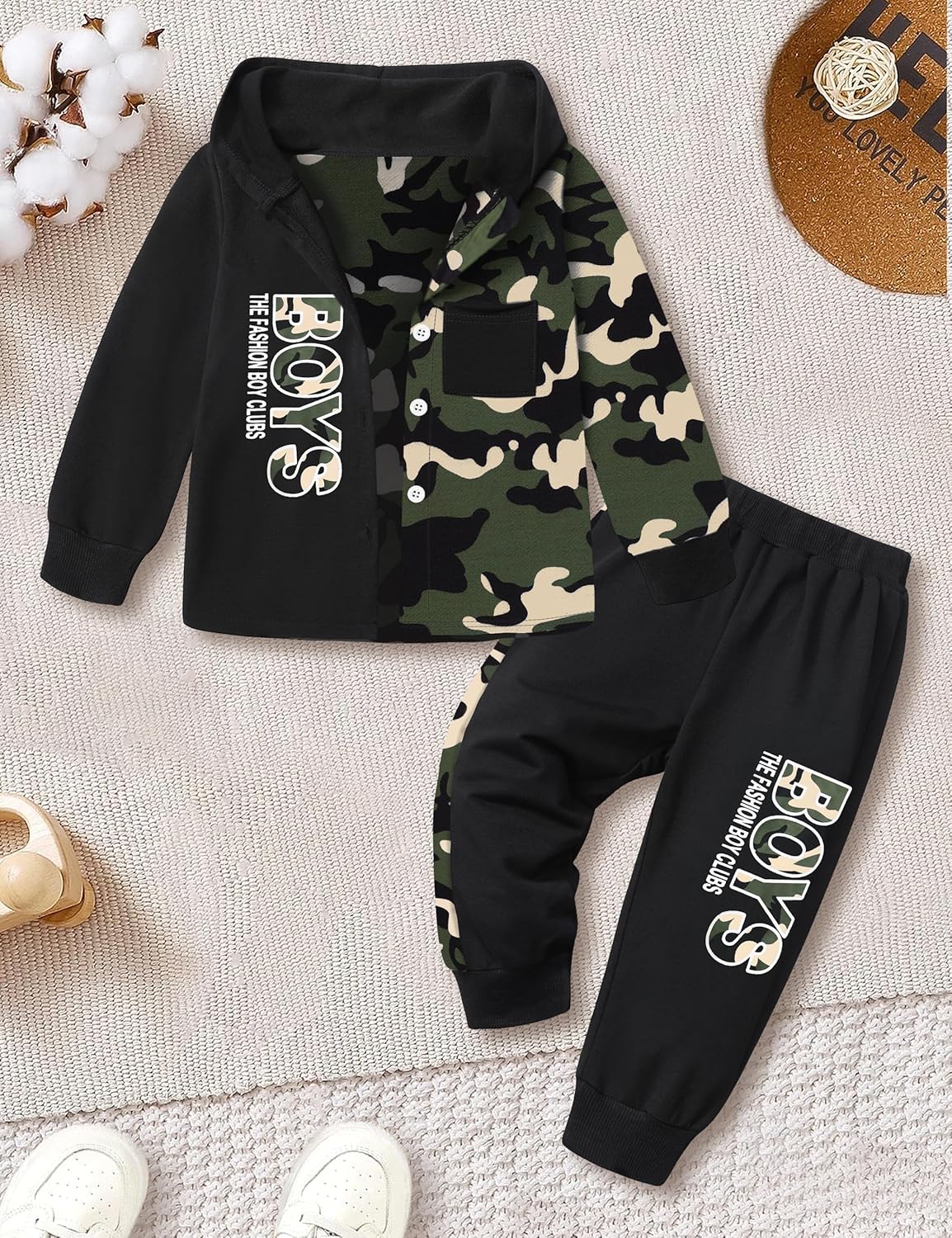 Qaoerde Toddler Plaid Hoodie for Boys FallWinter