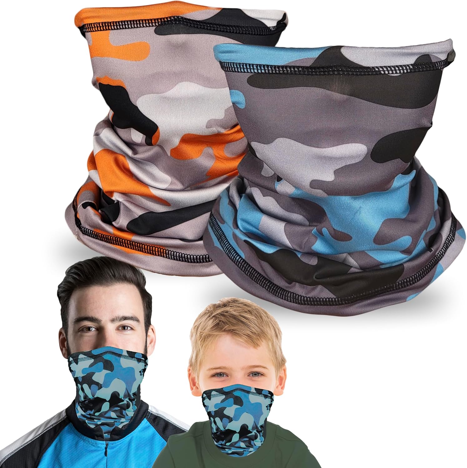 TuXCen Kids Camo Gaiter UV Protection Face Mask