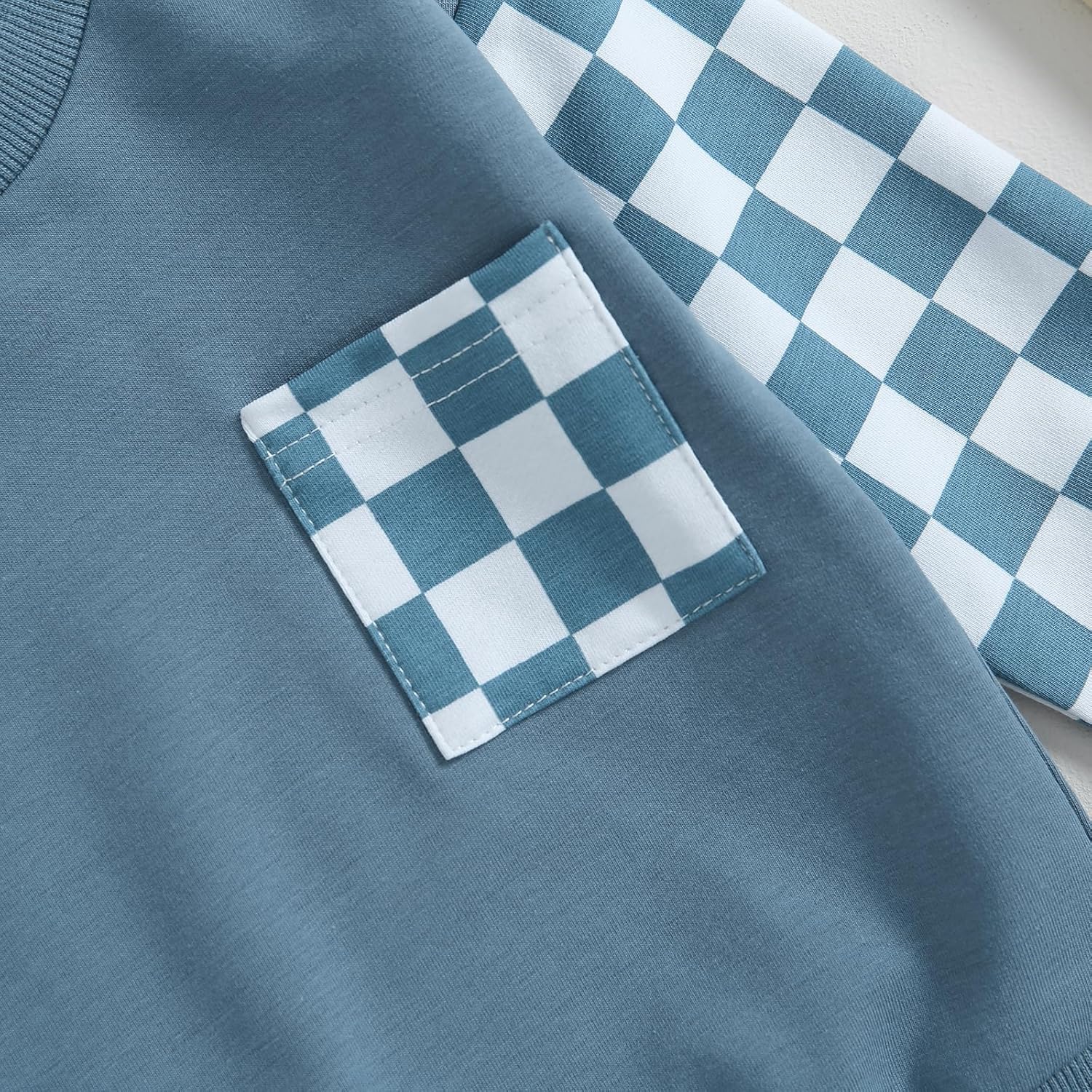 2-Piece Baby Boy Checkered Winter Outfit