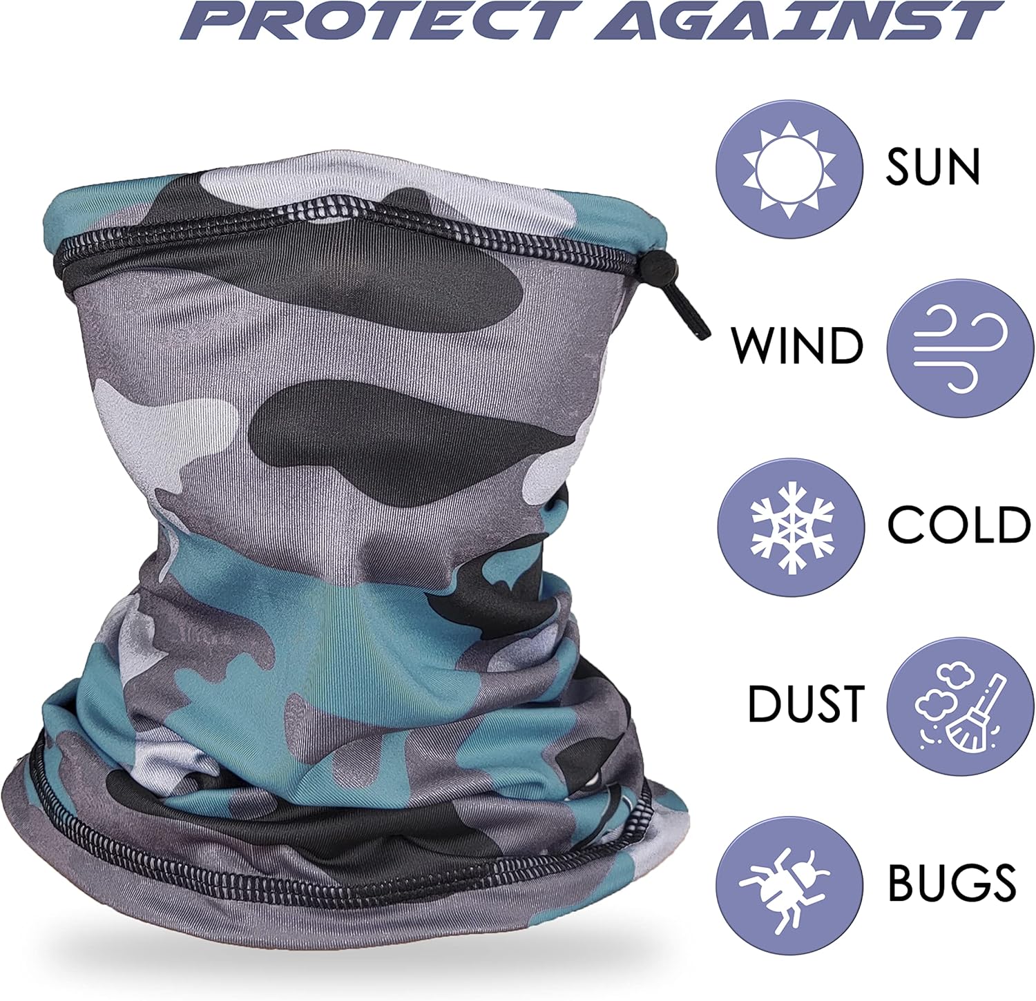 TuXCen Kids Camo Gaiter UV Protection Face Mask