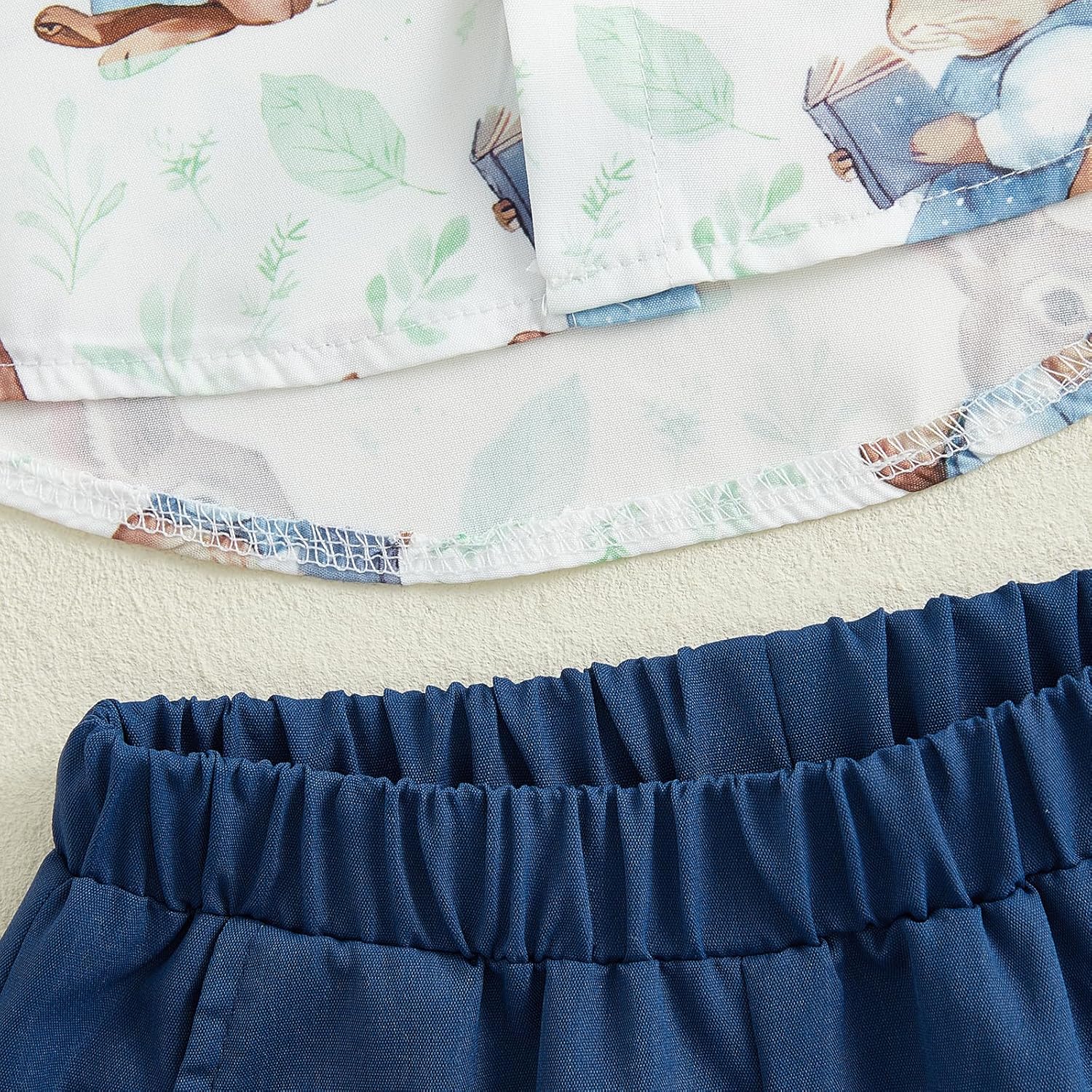 Summer Girly Look for Boys -Button-up Shorts Set