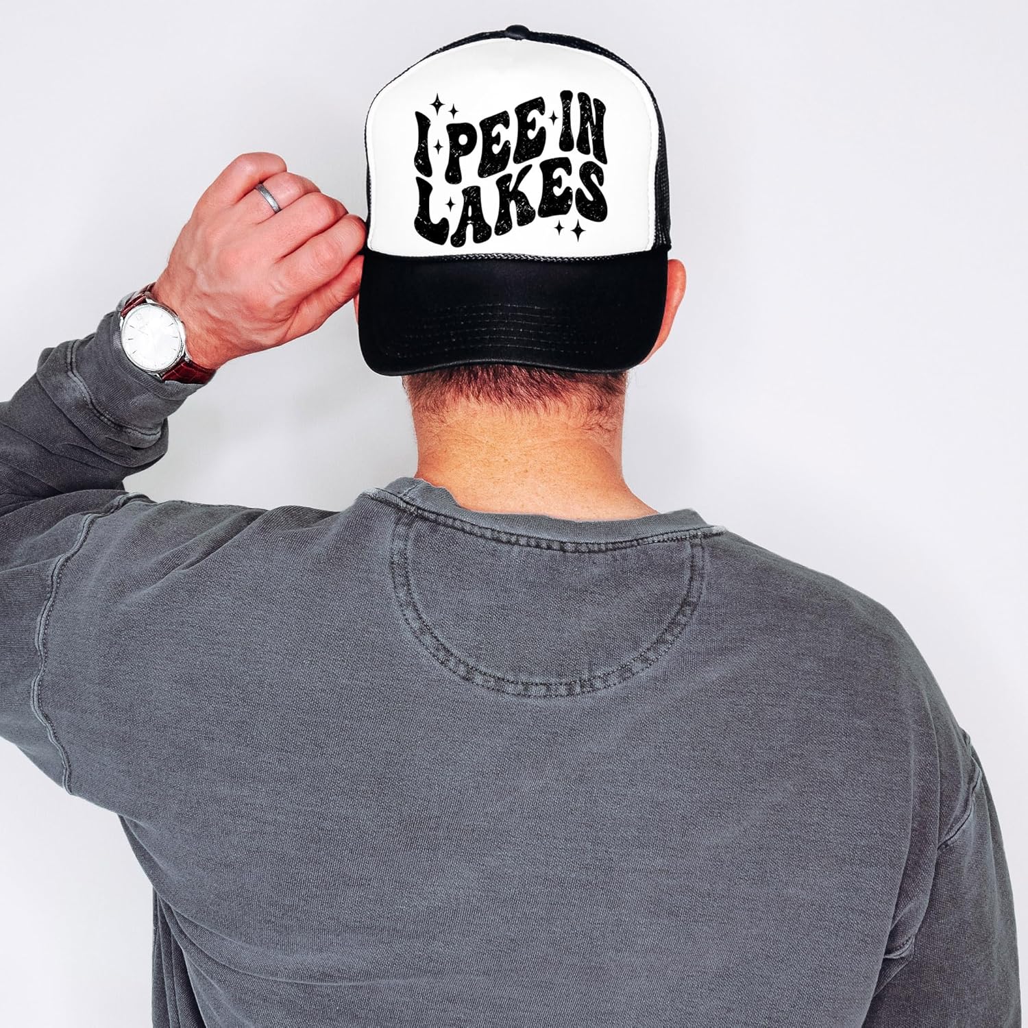 I Pee in Lakes Funny 5 Panel Snapback Trucker Hat