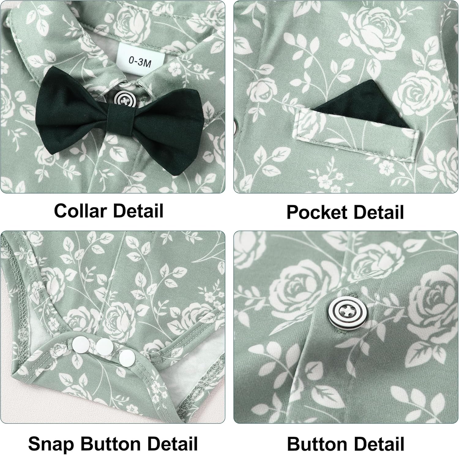 Gentlemanly Baby Boys Tuxedo Set for 0-18M