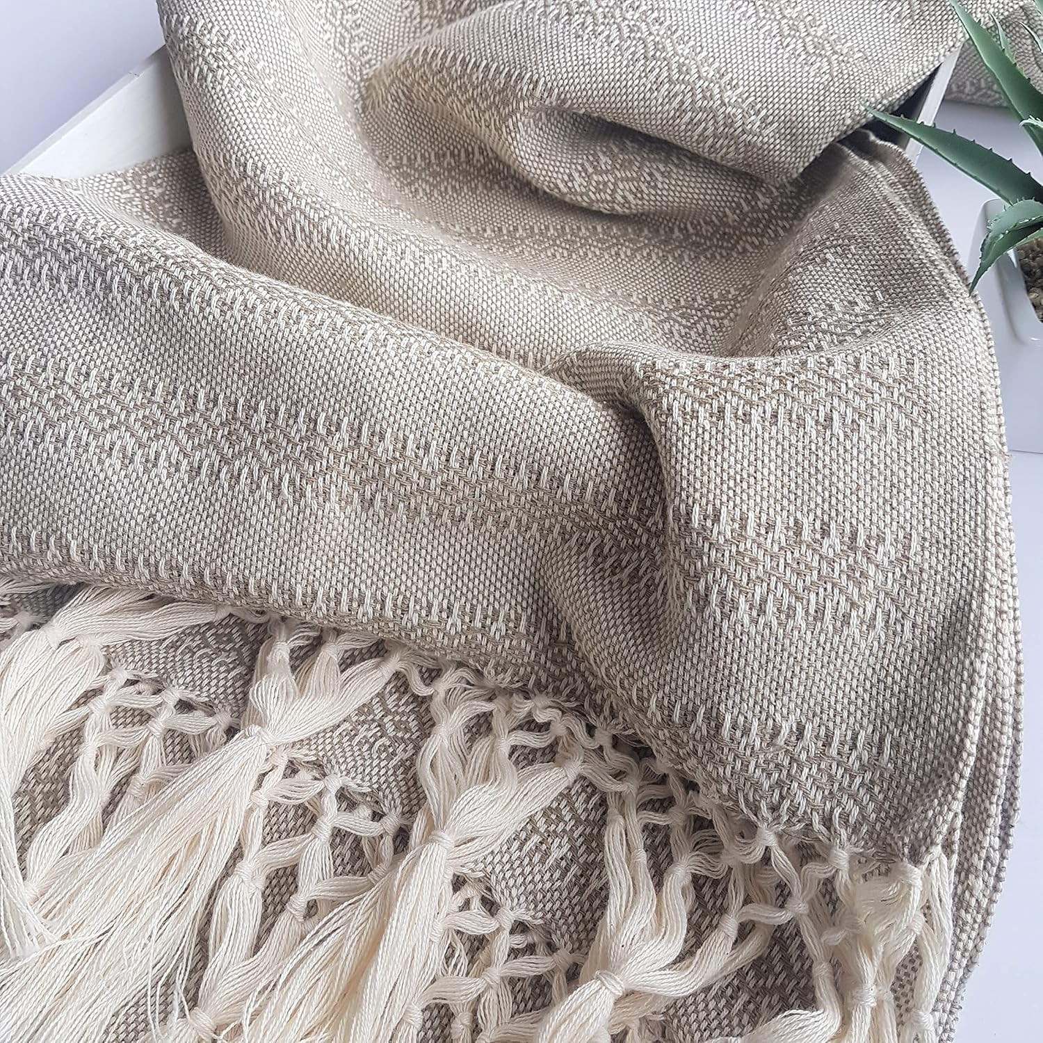 Mexican Rebozo Scarf Oatmeal Baby Trapoz